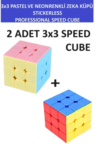 ZETCONCEPT 2 Adet 3x3  Zeka Sabır Küpü Neon Ve Pastel Renkli Profesyonel Speed Cube ürün görseli 1