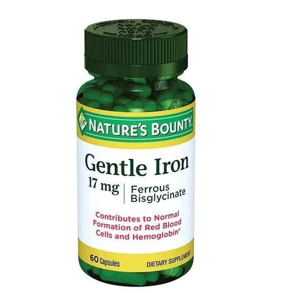 Nature's Bounty Gentle Iron 17mg 60 Kapsül ürün görseli 1