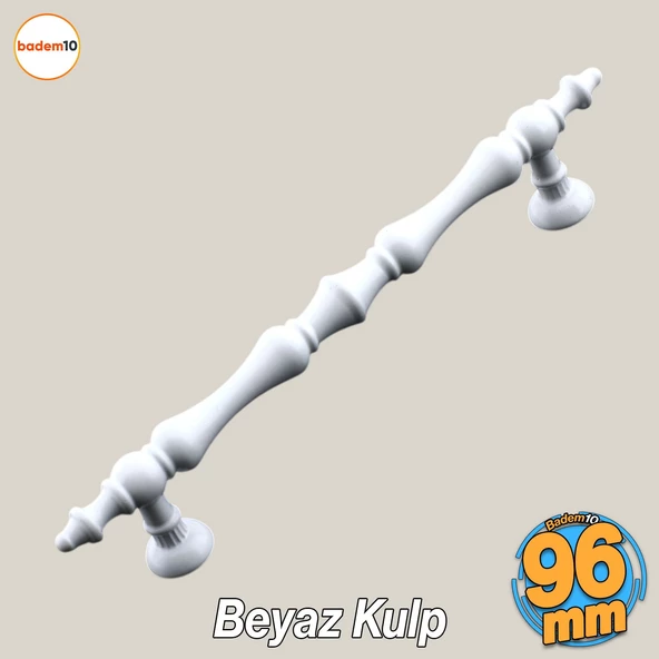 Nilay Beyaz Metal Kulp 96 mm -9.6 cm Mobilya Çekmece Mutfak Dolabı Dolap Kulpları Kulbu Kulpu Beyaz ürün görseli 1