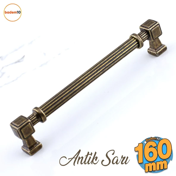 Talas 160 mm Çizgili Metal Antik Sarı Kulp Mobilya Çekmece Mutfak Dolabı Dolap Kulpları Kulb 16 cm ürün görseli 1