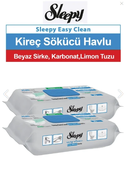 Sleepy Yüzey Temizleme Havlusu Kireç Sökücü 30'Lu x 2 Adet ürün görseli 1