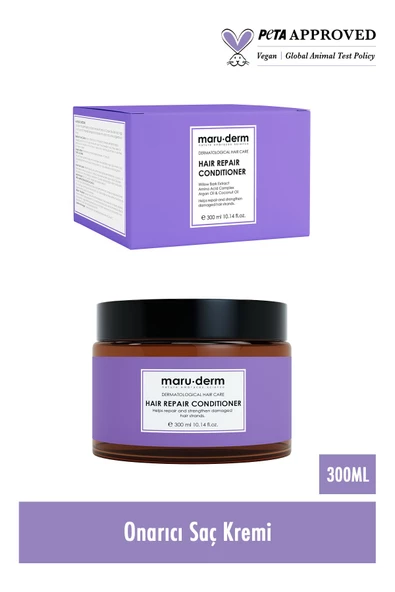 Maru.Derm Saç Kremi | Saç Onarıcı Saç Kremi 300 ml | Yıpranmış Zayıf Saçlar | Vegann ürün görseli 1