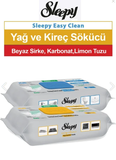 Sleepy Yüzey Temizleme Havlusu Kireç Sökücü ve Yağ Çözücü 30'Lu ürün görseli 1