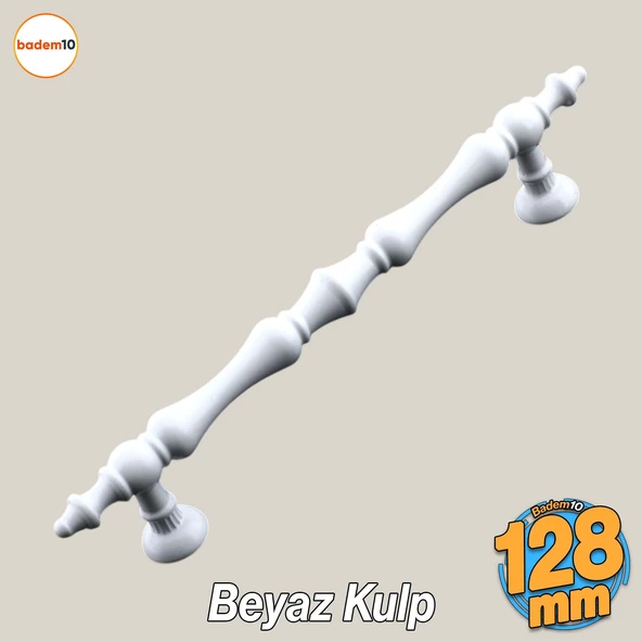 Nilay Beyaz Metal Kulp 128 mm -12.8 cm Mobilya Çekmece Mutfak Dolabı Dolap Kulpları Kulbu Kulpu ürün görseli 1