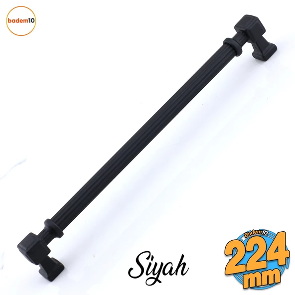 Talas 224 mm Çizgili SİYAH Metal Kulp Mobilya Çekmece Mutfak Dolabı Dolap Kulpları Kulb 22.4 cm ürün görseli 1