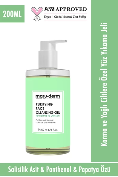 Maru.Derm Maruderm Karma Ve Yağlı Ciltlere Özel Salisilik Asit Yüz Temizleme Jeli 200 ml ürün görseli 1