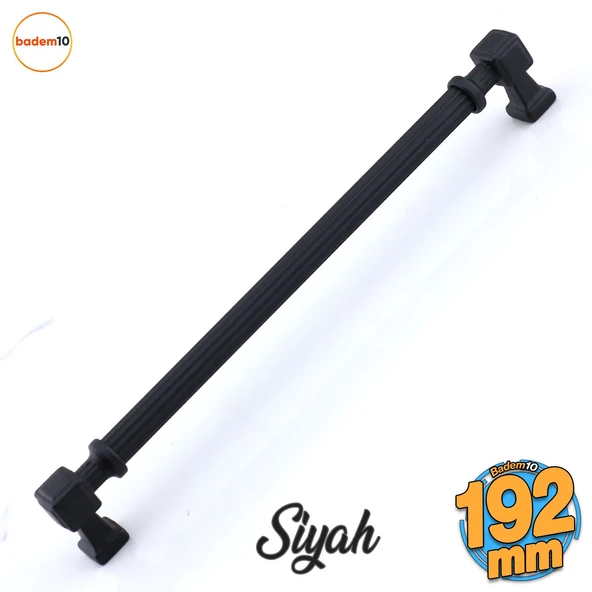 Talas 192 mm Çizgili SİYAH Metal Kulp Mobilya Çekmece Mutfak Dolabı Dolap Kulpları Kulb 19.2 cm ürün görseli 1