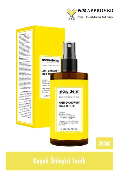 Maru.Derm Saç Tonik | Kepeğe Karşı Etkili Saç Toniği 200 ML | Normal/Yağlı Saçlar | Vegan ürün görseli 1