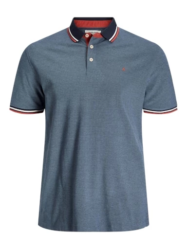 Jack Jones Erkek Pamuklu Mavi Polo Yaka Büyük Beden Tişört 12143859 ürün görseli 1