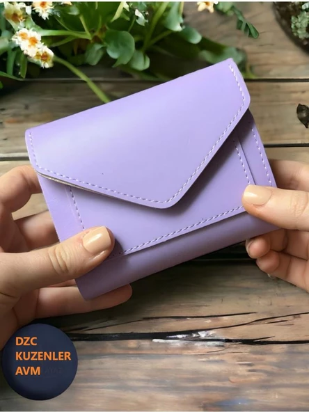Kadın Fermuarlı çıtçıtlı Bozuk Para Bölmeli Cüzdan Kartlık Aksesuar,yılbaşı Hediyesi LİLA ürün görseli 1