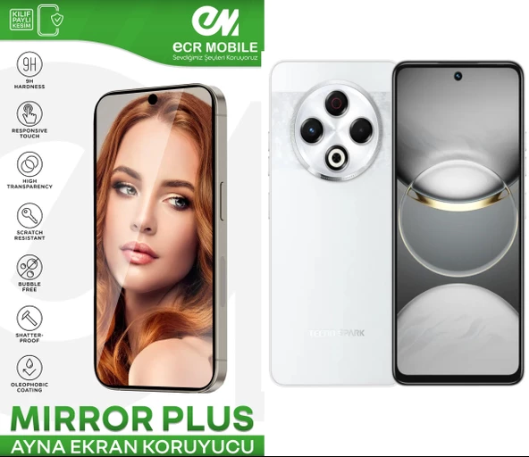 Tecno Spark 30 (KL6) Esnek Ayna(Mirror) 9H Nano Ekran Koruyucu ürün görseli 1