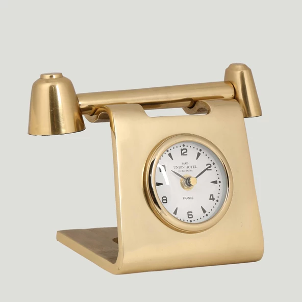 Evdema Vitale Gold Metal Retro Telefon Saat 13*22*15 cm AK.IV0349 ürün görseli 1