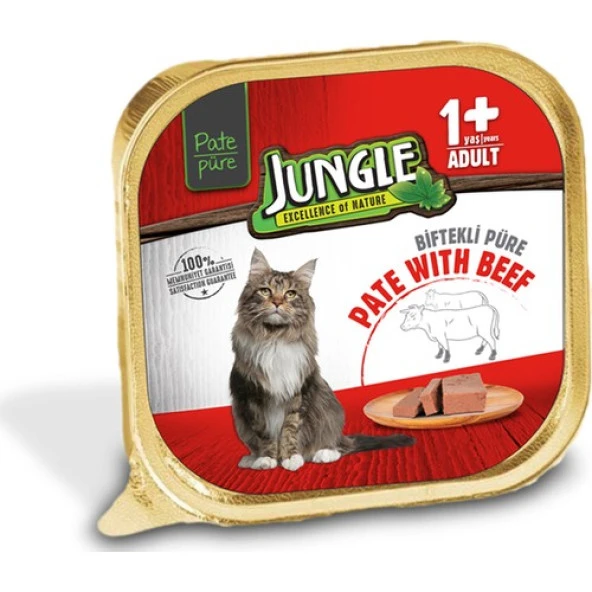 Jungle Kedi 100g Dana Etli Ezme/Pate Mama Skt: 07/2028 ürün görseli 1