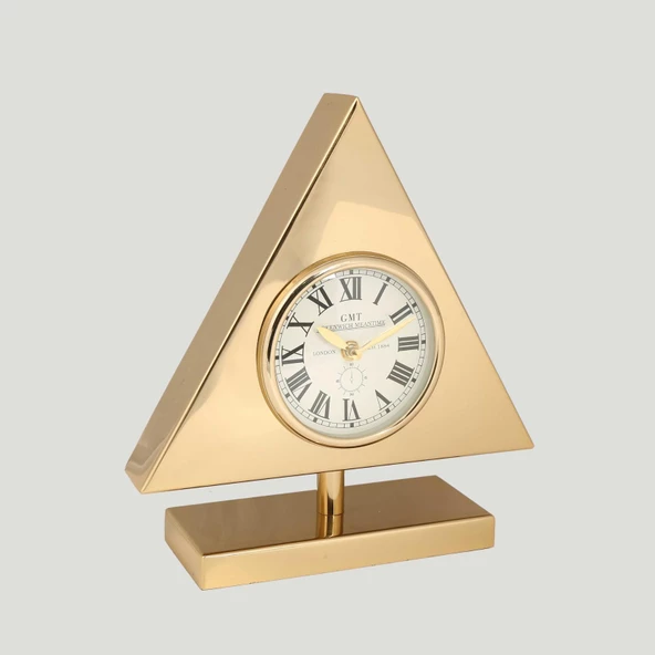 Evdema Vitale Gold Metal Üçgen Saat 10*29*31 cm AK.IV0289 ürün görseli 1
