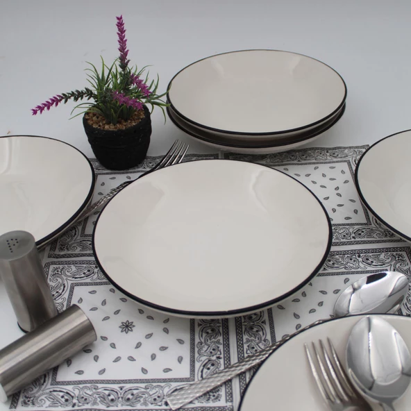 Anka 20 Cm Seramik Yemek Tabağı 6 Adet - Resim 2