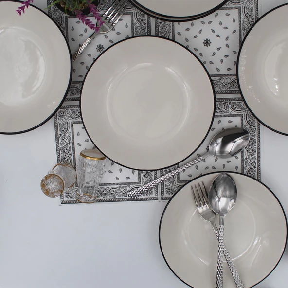 Anka 20 Cm Seramik Yemek Tabağı 6 Adet - Resim 4