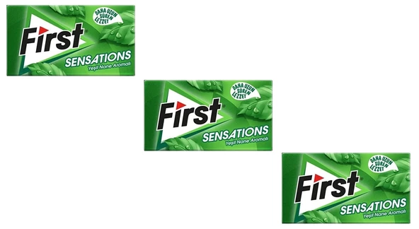 First Sensations Yeşil Nane Aromalı Şekersiz Tatlandırıcılı Sakız - 3'lü Paket ürün görseli 1