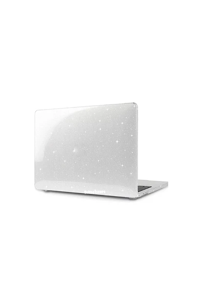 Apple Macbook Air 13.6'' M2-m3 Çip 2022/2024 A2681 A3113 Uyumlu Simli Şeffaf Koruyucu Kapak Parlak  Simli ürün görseli 1