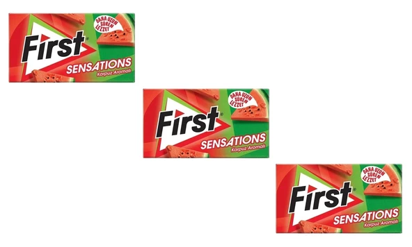 First Sensations Karpuz Aromalı Şekersiz Tatlandırıcılı Sakız 3'lü Paket ürün görseli 1