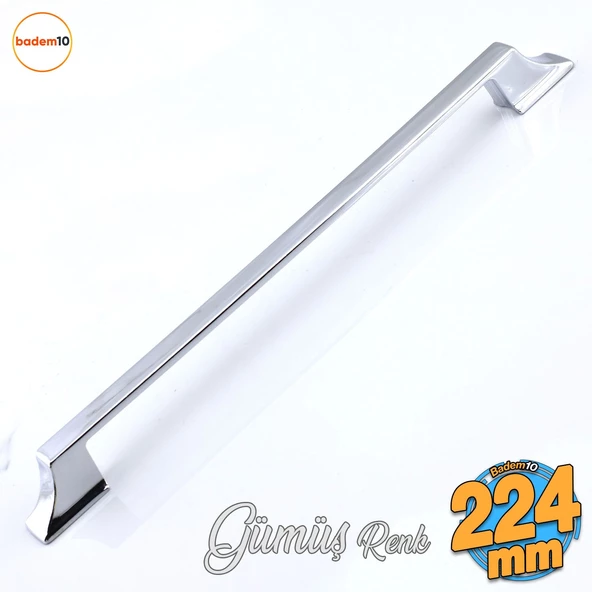 Mostar 224 mm Krom Gümüş Renk Metal Kulp Mobilya Çekmece Mutfak Dolabı Dolap Kulpları Kulb 22.4 cm ürün görseli 1