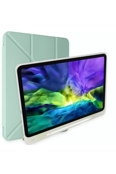 Apple Ipad Pro 4. Nesil M2 2022 11 Inç Tablet Uyumlu Silikon Kılıf Origami Pencil  Açık Yeşil ürün görseli 1