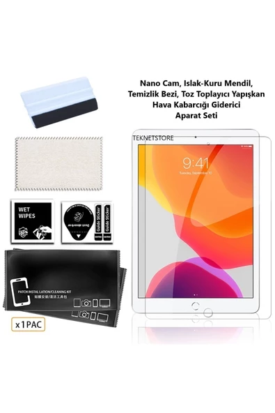 Apple Ipad 7. 8. 9. Nesil 2020 /2021 10.2 Inç Premium Ekran Koruyucu Nano Teknoloji Cam Seti ürün görseli 1