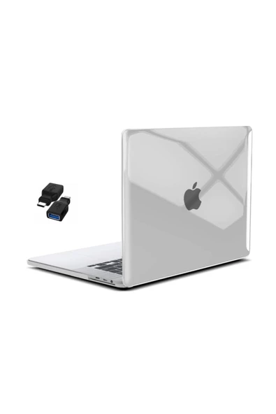 Macbook Air 13" A1932 A2179 Uyumlu Kristal Şeffaf Koruma Kılıfı Kapak + Usb Çevirici ürün görseli 1