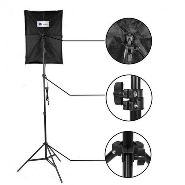 deyatech 50x70 softbox sürekli ışık tek duylu led lamba - Resim 2