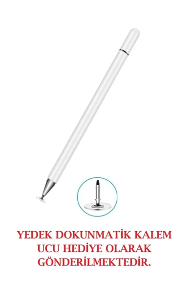 Dokunmatik Kalem Yedek Uç Hediyeli Tablet Kalemi Çizim & Yazı Kalemi Dokunmatik Kalem Beyaz ürün görseli 1