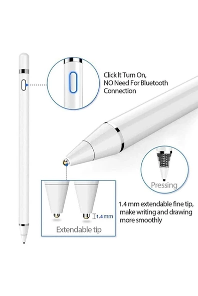 Ipad Iphone Android Uyumlu Pencil Dokunmatik Stylus Kalem - Resim 5