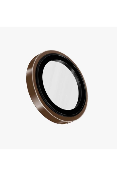İphone 16 Pro / İphone 16 Pro Max Sapphire Lens Koruyucu Optix Prime Serisi Çelik Çerçeve  Taupe Gold ürün görseli 1