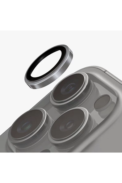 İphone 16 Pro / İphone 16 Pro Max Sapphire Lens Koruyucu Optix Prime Serisi Çelik Çerçeve  Grey ürün görseli 1