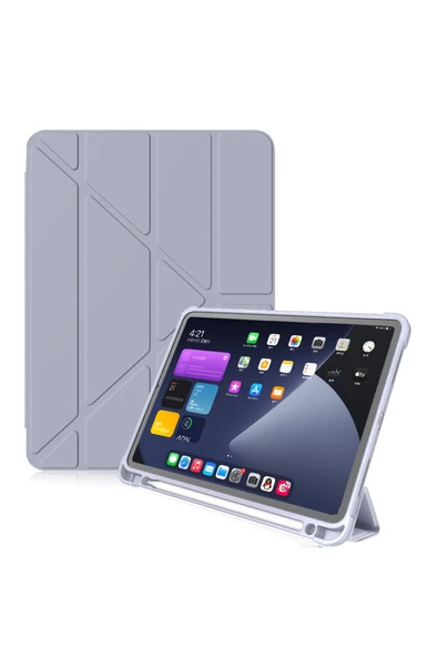 Huawei Matepad Se 10.4'' Inç Tablet Uyumlu Kılıf Katlanır Kalemlikli Standlı Uyku Modlu Akıllı Kapak  LİLA ürün görseli 1
