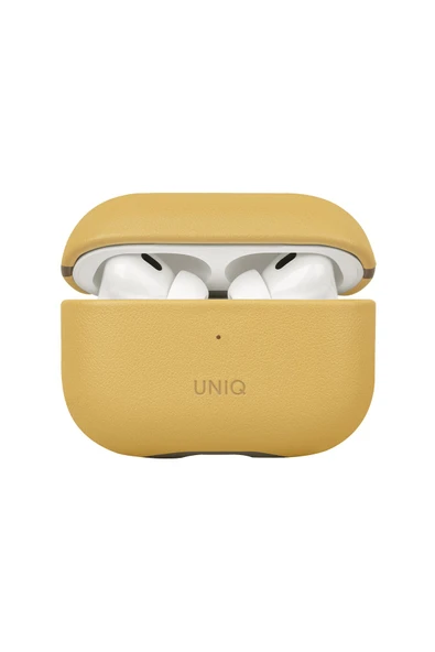 Airpods Pro 2 (2.NESİL) Kılıf Lyden Ds Serisi Vegan Deri Kaplama Kablosuz Şarj Destekli Uyumlu  Yellow Grey ürün görseli 1