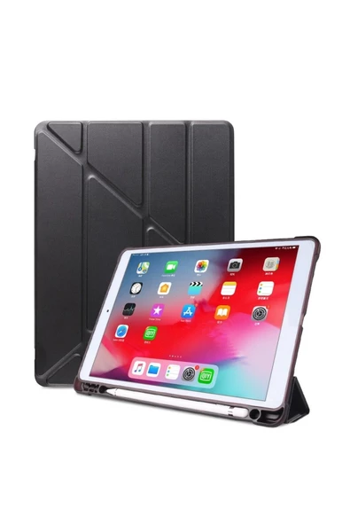 Huawei Matepad Se 10.4'' Inç Tablet Uyumlu Kılıf Katlanır Kalemlikli Standlı Uyku Modlu Akıllı Kapak  SİYAH ürün görseli 1