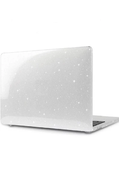 Apple Macbook Air 2024 15 Inç M3 Çip A3114 Uyumlu 360 Derece Parlak Simli Şeffaf Tam Korumalı Kılıf  SİMLİ ürün görseli 1