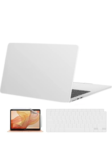 Macbook Pro 13 Inç M1-m2 Çip A2338 Tam Uyumlu Alt Üst Kılıf Klavye Kılıfı Ekran Koruyucu Film  Mat Şeffaf ürün görseli 1
