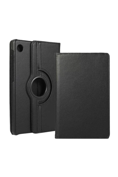 Samsung Galaxy Tab A9 8.7 Inç Tablet Uyumlu Kılıf 360° Dönebilen Deri Leather New Style Case  SİYAH ürün görseli 1