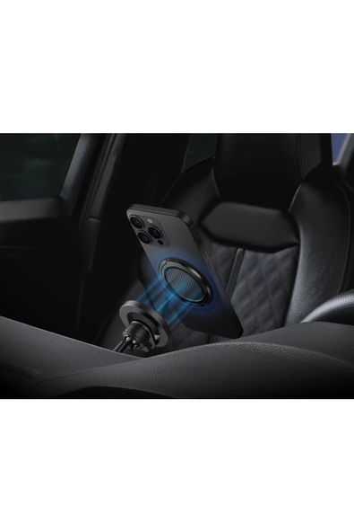 GripFit Premium Serisi 360 Manyetik Telefon Tutucu ve Standlı Kevlar Karbon ve Alüminyum Yüzük  Carbon ürün görseli 1