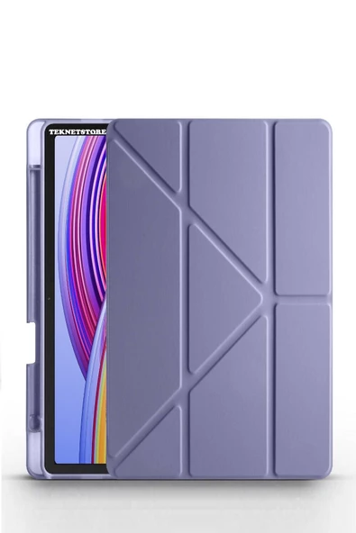 Xiaomi Redmi Pad Pro 12.1 / Poco Pad Uyumlu Kalem Bölmeli Standlı Kapaklı Uyku Modlu Akıllı Kılıf  Lavanta ürün görseli 1