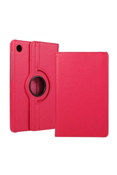 Samsung Galaxy Tab A9 8.7 Inç Tablet Uyumlu Kılıf 360° Dönebilen Deri Leather New Style Case  PEMBE ürün görseli 1