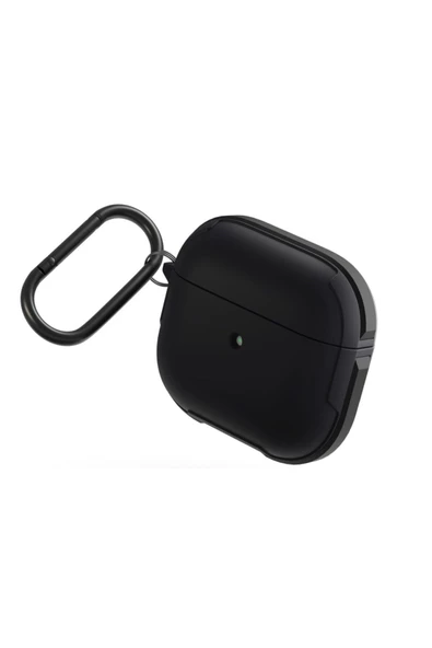 Airpods 3.Nesil Kılıf Valencia Serisi Aliminyum İskelet MicroRepel™ Kablosuz Şarj Destekli  Black ürün görseli 1