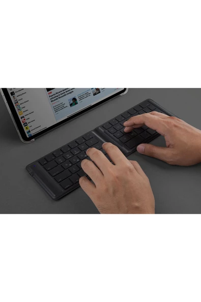 Forio Serisi Katlanabilir Kablosuz Bluetooth Klavye Ergonomik Ingilizce Q Type-C Şarjlı  Lichen Green ürün görseli 1