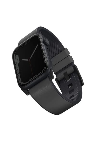 Apple Watch 49mm Ultra 2/1 - 46mm Seri 10 - 45mm Seri 9/8/7 - 44mm Seri SE2/SE/6/5/4 Deri Kordon  Grey ürün görseli 1
