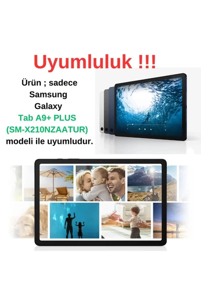 Samsung Galaxy Tab A9+Plus X210 X215 X217 Universal Dönerli Standlı Kılıf + Ekran Koruyucu + Kalem  Pembe ürün görseli 1