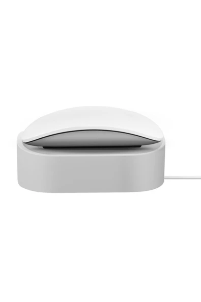 Apple Magic Mouse Pro Uyumlu  Şarj İstasyonu Nova Serisi Minimalist Tasarım  Chalk Grey ürün görseli 1