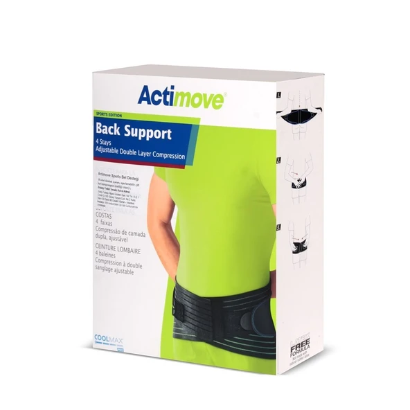 Actimove Bel Korsesi 4 Adet Destek İçeren, Ayarlanabilir Çift Kat Kompresyon ürün görseli 1