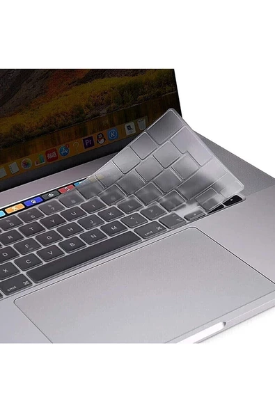 Macbook Pro 14 inç M3 / M3 Pro / M3 Max A2992 A2918 Uyumlu Kılıf + Klavye Kılıfı + Ekran Koruyucu  Simli ürün görseli 1