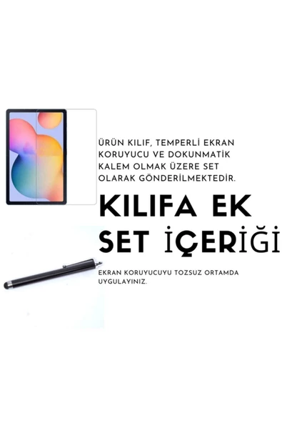 Samsung Galaxy Tab A7 Lite Sm-t220 Uyumlu Dönebilen Tablet Kılıfı+ekran Koruyucu+kalem Seti  Lacivert ürün görseli 1