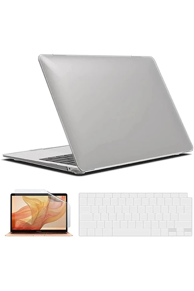 Macbook Pro 14 inç M3 / M3 Pro / M3 Max A2992 A2918 Uyumlu Kılıf + Klavye Kılıfı + Ekran Koruyucu  ŞEFFAF ürün görseli 1